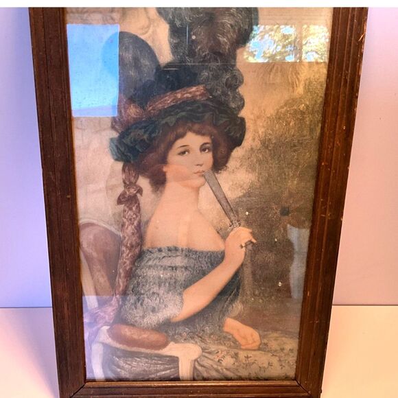 Beautiful vintage print Lady with Fan La Femme a l'eventail Gustav Klimt - Picture 5 of 6